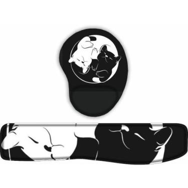 Imagem de KIT Mouse Pad + Apoio de teclado Yng Yang De Gatinho - JDM