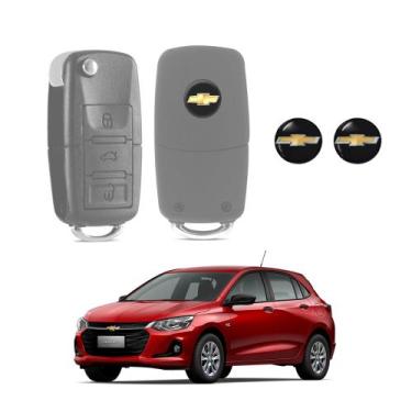 Imagem de Kit Par 2 Emblemas Adesivo 14mm Para Chave Gm Chevrolet - Emblema Para