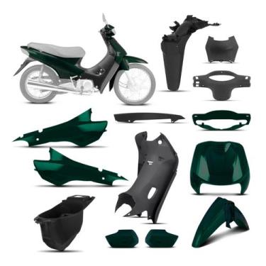 Imagem de Kit Peças Plásticas Biz 100 1998 À 2005 - PRO TORK, VERDE PANTANAL 200