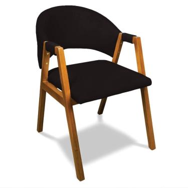 Imagem de Cadeira Sala de Jantar Em Madeira Yara Suede D03 - D`Rossi