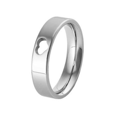 Imagem de Aliança de Aço Cuore com Coração Vazado 5mm - Convex, 15
