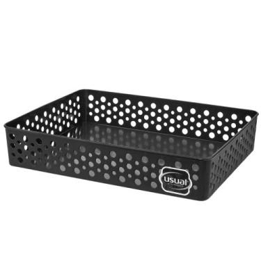 Imagem de Cesto Organizador Rattan Multiuso Armário Gaveta Lavanderia G (34x25) 