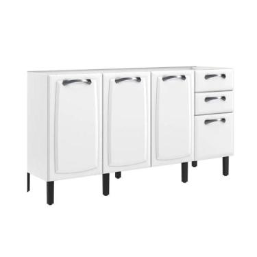 Imagem de Balcão Itatiaia 4 Portas e 2 Gavetas 160cm Sem Tampo New, Branco