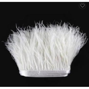 Imagem de Franja  De Plumas De Avestruz Viés De Penas 0,50 Centímetros - AZULAMO