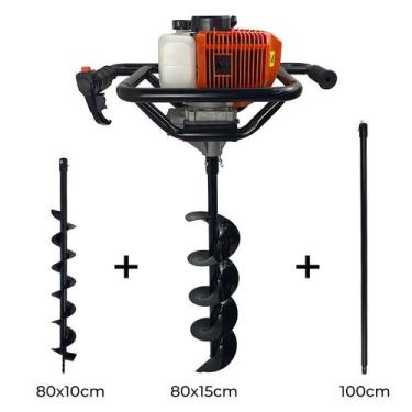 Imagem de Perfurador de Solo A Gasolina 52cc 2,5HP Profissional Incluso Broca 80