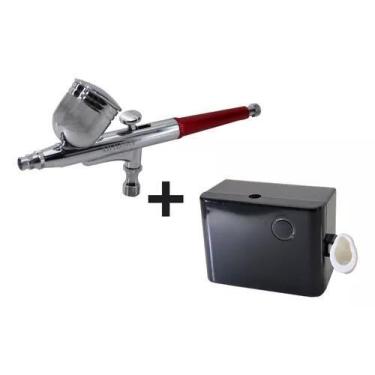 Imagem de Aerógrafo Dupla Ação + Mini Compressor A Bateria - URBAN