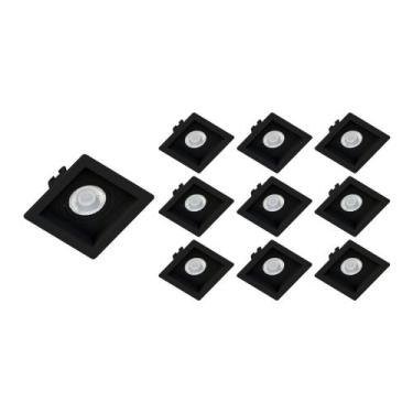 Imagem de 10 Spots de Embutir Recuado Save Energy Par 20 E27 Bivolt Preto