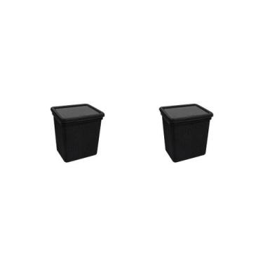 Imagem de Kit 2 Lixeiras de Pia Juta 3,7L Preto 3284 JAGUAR