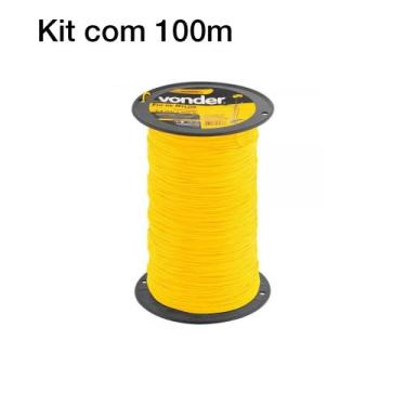 Imagem de Kit 100m Fio Nylon Cortador Grama 2,4mm Redondo Vonder