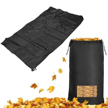 Imagem de Saco de Folhas para Trator de Gramado, Coletor de Folhas de Jardim Em Tecido Oxford Resistente à água Com Cordão e Malha Com Zíper, Saco Coletor de Grama de Grande Capacidade