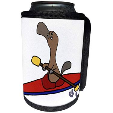 Imagem de 3dRose Embalagem térmica para garrafa, 26,7 cm por 11,4 cm, desenho fofo e engraçado de caiaque de platypus com bico de pato