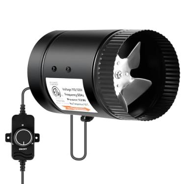 Imagem de Simple Deluxe Ventilador de duto de reforço em linha de 10 cm 106 CFM com controlador de velocidade, ventilador HVAC de exaustão de ventilação para porões, banheiros, cozinhas, sótãos e barracas de