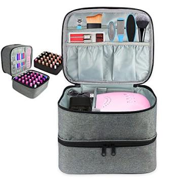 Imagem de Dr.Pedi Estojo organizador de esmalte, armazenamento de suprimentos de unhas, 30 frascos (15 ml - 0,5 fl.oz) Estojo organizador de esmalte com design de camada dupla, organizadores de unhas e