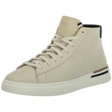 Imagem de BOSS Clint Tênis masculino de couro de cano alto, Creme Navajo, 38