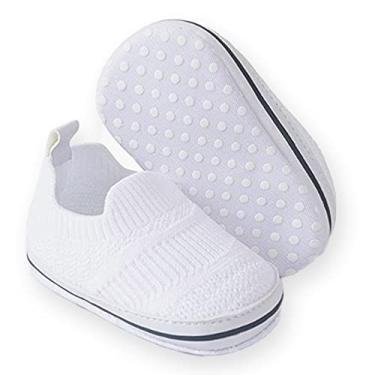 Imagem de Clowora Unsex Baby Boys Girls Canvas First Walkers Shoes, recém-nascido infantil antiderrapante sola macia berço casual, bebê sapato mocassim liso preguiçoso 3-18 meses, 01/Branco, 3-6 Months Infant