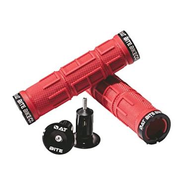 Imagem de Bat Bite Bike Co. Punhos de guidão de mountain bike com extremidade de barra de liga, punhos de MTB com trava dupla, punhos antiderrapantes para bicicleta, aderência confortável para BMX, Beach Cruiser, E-Bike, Scooter