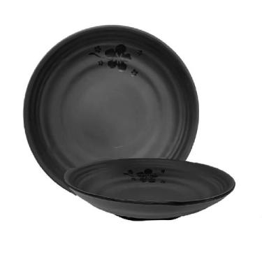 Imagem de Prato Fundo em Melamina Japonesa Oriental Preto Kanpai 23cm - Best