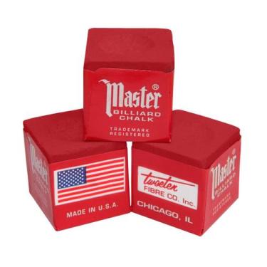 Imagem de 12 Giz Master Vermelho Original USA Taco Sinuca Bilhar Red - Tacolândi