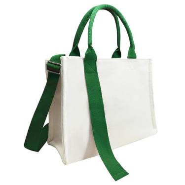 Imagem de XPLINFUT Sacolas de lona resistentes, bolsa de praia grande de lona, sacola para mulheres, bolsas de lona, Verde
