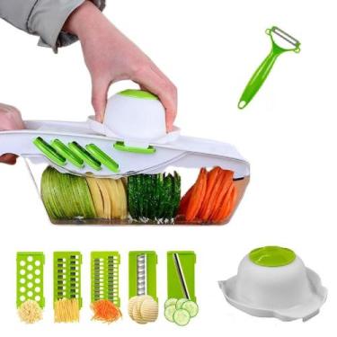 Imagem de Cortador multifuncional fatiador de frutas legumes verduras mandoline 