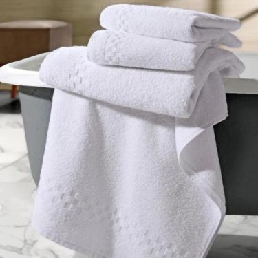 Imagem de kit 5 toalha de banho branco hotel pousada. - Casa Linda Toalhas