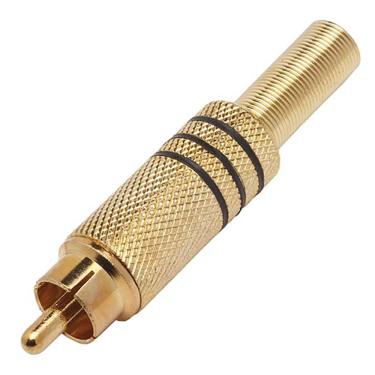 Imagem de Plug RCA Macho 6/7MM Tarja Preta com Mola FTG Generico