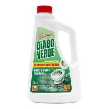 Imagem de Diabo Verde  desentupido LIQUIDO , 1-L,para  vasos e pias e ralos