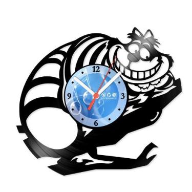 Imagem de Relógio De Parede Disco Vinil Diversos - Gato Risonho - VDI-160 - Mode