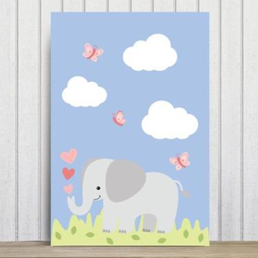 Imagem de Placa Decorativa Infantil Safari Menina Elefante 20x30cm - Quartinhos