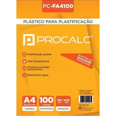 Imagem de Plástico P/ Plastificação PC-FA4100 220x307 125m 0,05 100 Un - Procalc