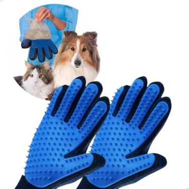 Imagem de Kit 2 Luva Pet Escova Tira Remove Pelo Cachorro Cão Gato Magnética - F