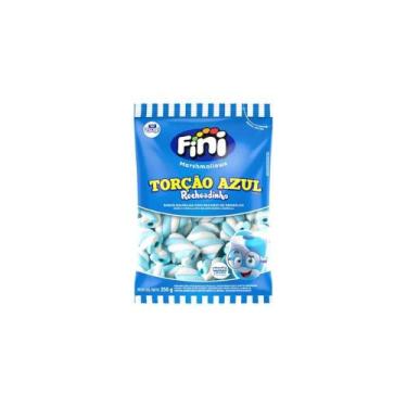 Imagem de Marshmallow Fini Torção Azul Recheadinho Pacote com 250grs