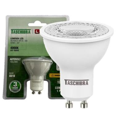 Imagem de Lampada Led Dicroica MR16 6W Gu10 Dimerizavel 4000K Bivolt - TASCHIBRA