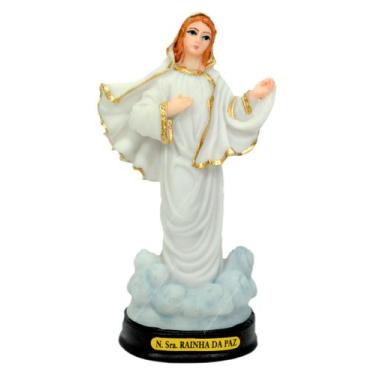 Imagem de Nossa Senhora Rainha Da Paz Altura 13cm Resina Pintada - ATACADÃO DO A