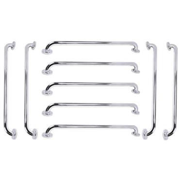 Imagem de Barra de Apoio 70cm Inox Kit 9 Unidades Banheiro Box Gestante Idoso Cr