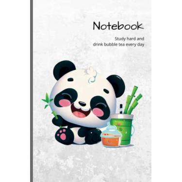 Imagem de Panda Drink Bubble Tea Notebook, 120 lined pages, 6"x9", for School, Office and Home