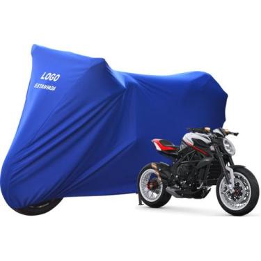 Imagem de Capa De Cobrir Moto MV AGUSTA Brutale R Com Logo - Mz, Azul