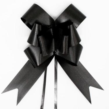 Imagem de 10 Laço Fácil para Presente 30mm - AAZ, Liso Preto