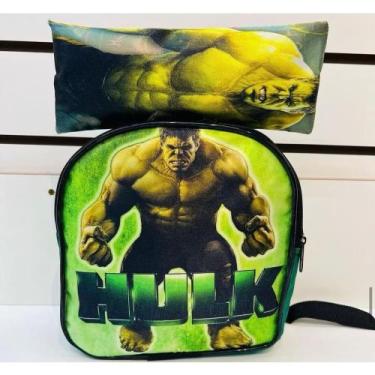 Imagem de Estojo + Lancheira De Menino Escolar Infantil 2 Peças Herói - sem marc