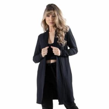Imagem de Cardigan Kimono Canelado Bella Fiore Manga Longa Roupa Para Inverno Moda Casual-Feminino