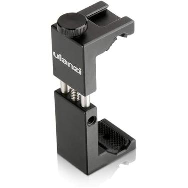 Imagem de ULANZI ST-02S Suporte de alumínio para tripé de telefone com montagem de sapata fria, suporte vertical e horizontal, grampo universal ajustável de metal