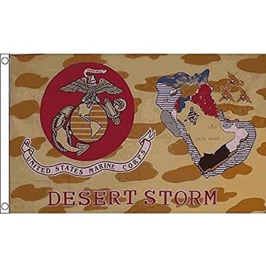 Imagem de AZ FLAG - Bandeira US MC Desert Storm 3' x 5' - Bandeiras do Exército Americano 90 x 150 cm - Banner 3x1,5 m - Drapeau Etats-Unis USMC Desert Storm
