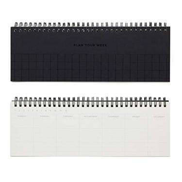 Imagem de Agenda semanal de calendário, capa softcover, não datada, inclui 78 páginas - preto meia-noite