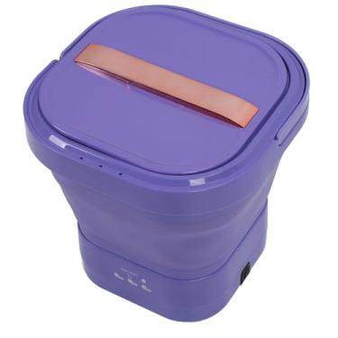 Imagem de Mini Lavadora de Balde Portátil, Máquina de Lavar Dobrável para Apartamento de Acampamento de Viagem, Lavadora de Silicone Com Bateria Embutida, Ideal para Máquina de Lavar (Roxo)