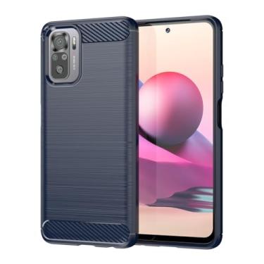 Imagem de Vavies Capa para Redmi Note 10/Capa para Redmi Note 10S, M2101K7BG Capa de Fibra de Carbono Slim Macio TPU Capa Protetora de Absorção de Choque Capa de Telemóvel à Prova de Choque para Xiaomi Redmi