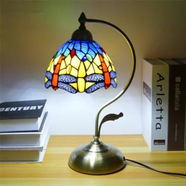 Imagem de Lâmpada De Mesa De Cor Contemporânea Americana Retro Sala De Estar Lâmpada De Quarto Luxuosa Villa Hotel Lâmpada De Mesa De Vidro LED (Estilo 14)