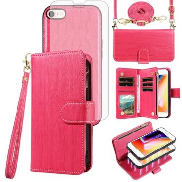 Imagem de Capa de celular para iPhone 7/8/SE 2020/2022 carteira com zíper com alça protetora de tela flip suporte para cartão iPhone7 iPhone8 7s 8s i SE2020 SE2022 2/2nd/3/3ª geração SE2 SE3 7SE 8SE feminino