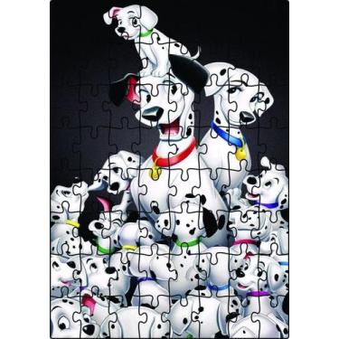 Imagem de Quebra-Cabeça Jogo Infantil 101 Dalmatas 64 Peças MDF 18x26 - Brothers