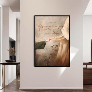 Imagem de Quadro Decorativo Cristão Gospel; Alguém Me Tocou - Lucas 8:46 - Quadros bíblicos; Versículos Bíblicos; Quadro com Mensagem Motivacional; Quadro para Sala de estar; (Preto, 30x21, Emoldurado)