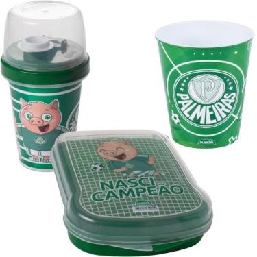 Imagem de Palmeiras Kit Porta Lanche Escola Passeio 3 Itens Plasutil